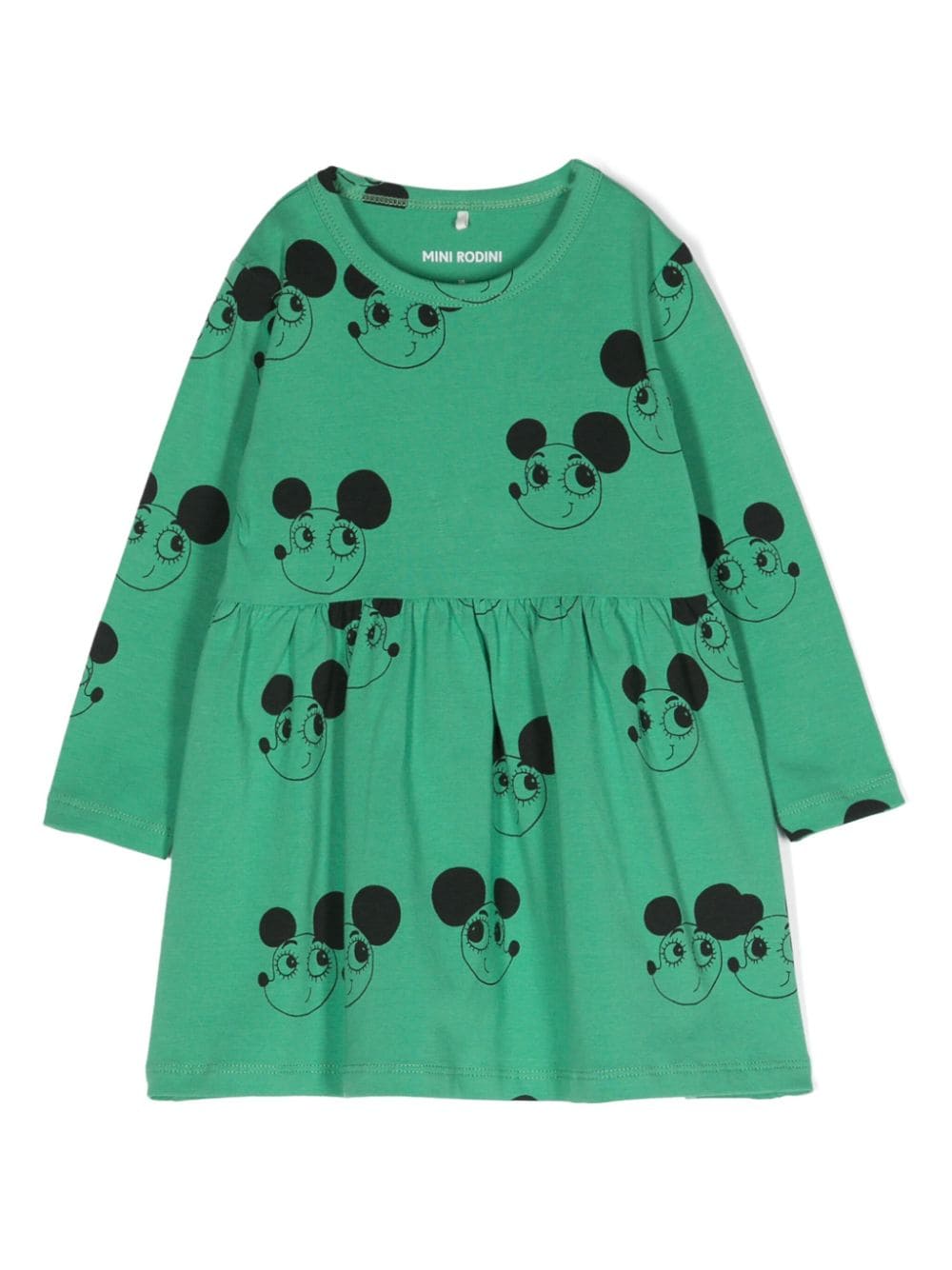 Mini Rodini Ritzratz organic cotton dress - Green von Mini Rodini