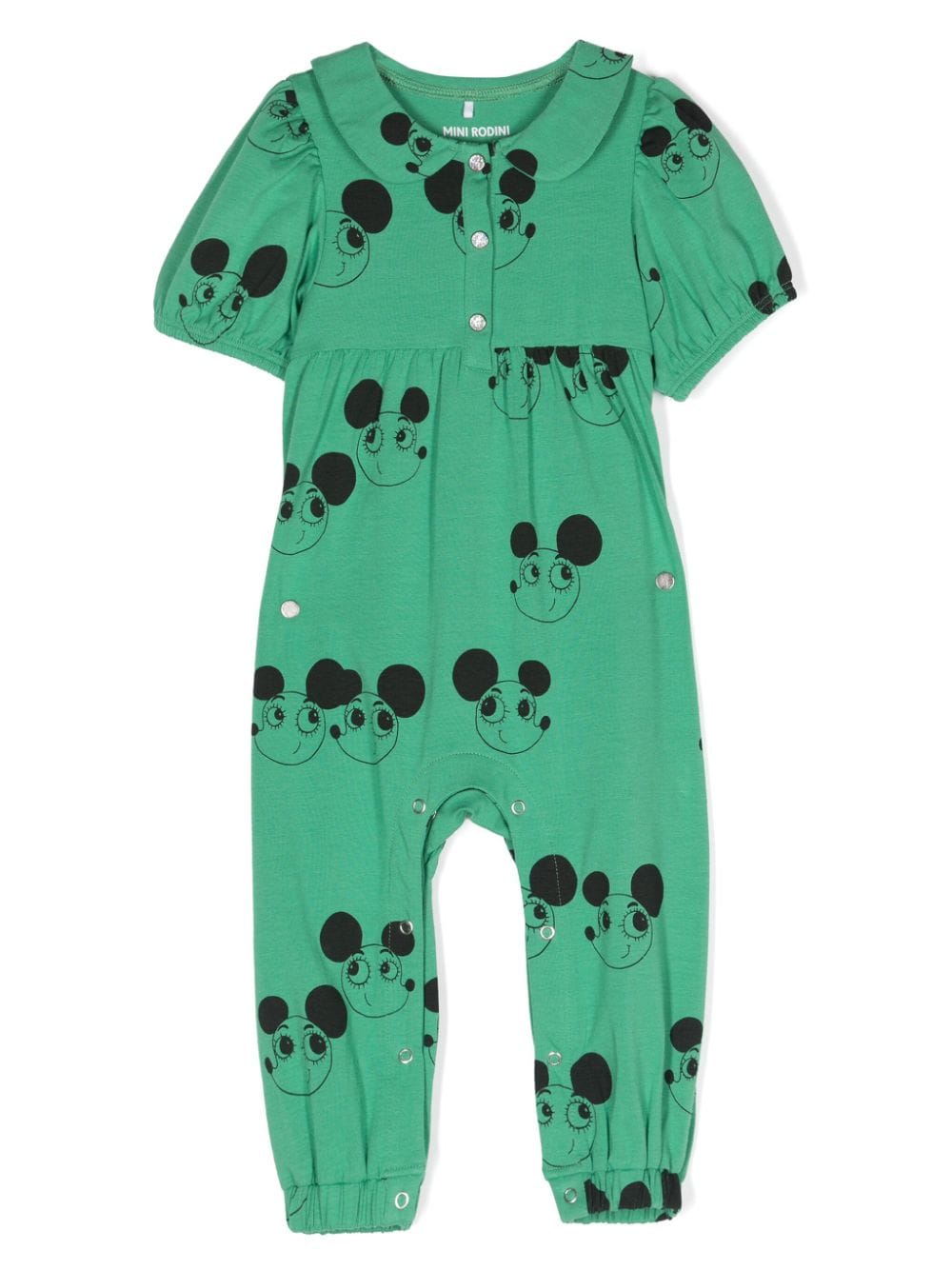 Mini Rodini Ritzratz-print romper - Green von Mini Rodini