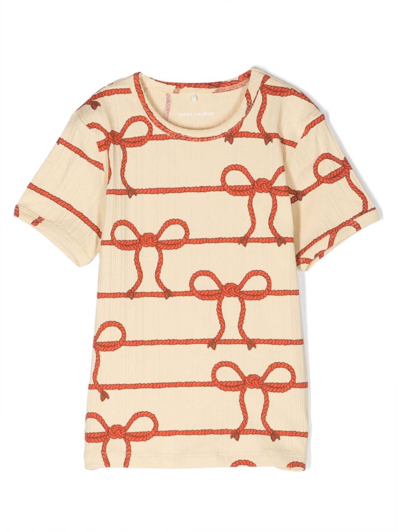 Mini Rodini Rope-print organic-cotton T-shirt - Yellow von Mini Rodini