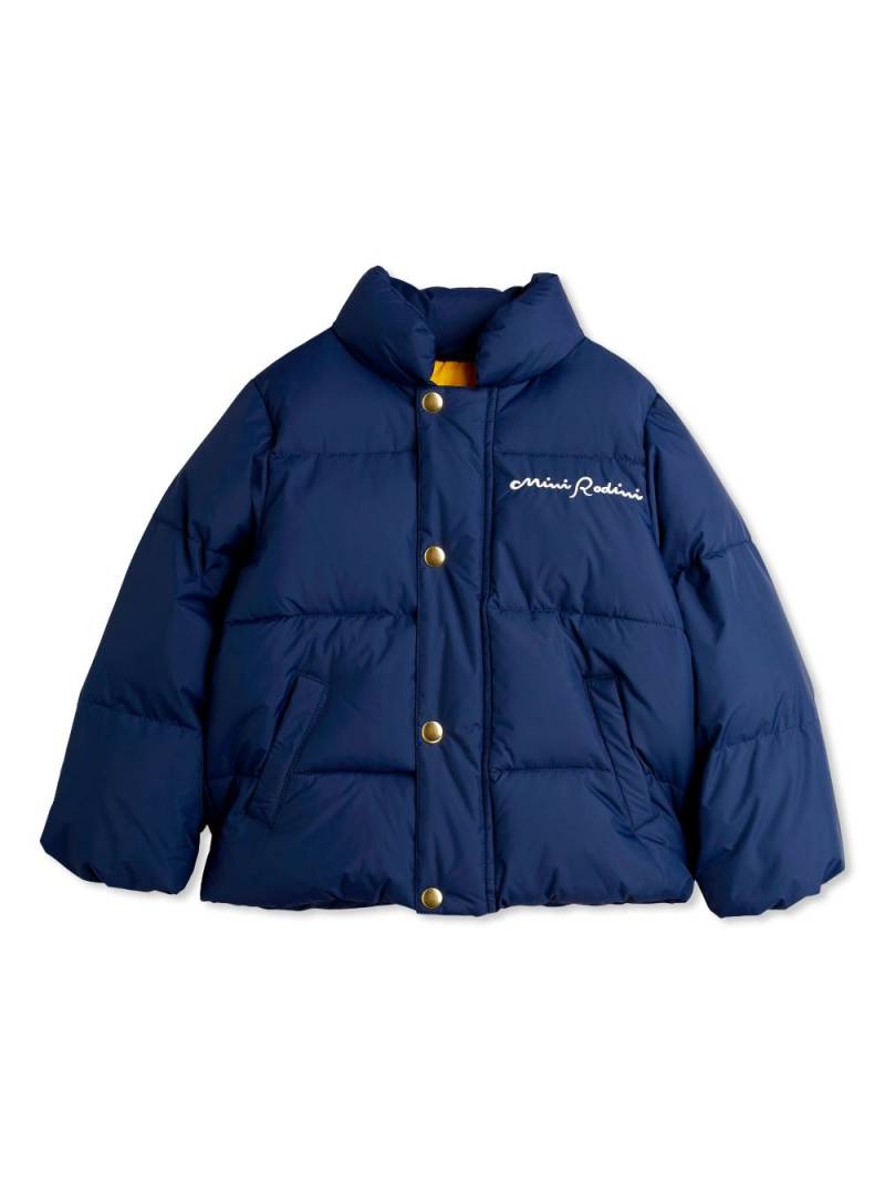 Mini Rodini Society puffer jacket - Blue von Mini Rodini