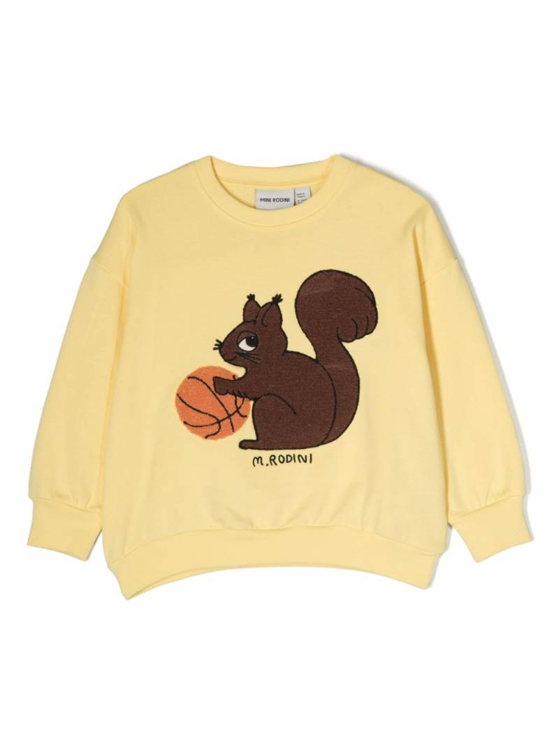 Mini Rodini Squirrel organic cotton sweatshirt - Yellow von Mini Rodini