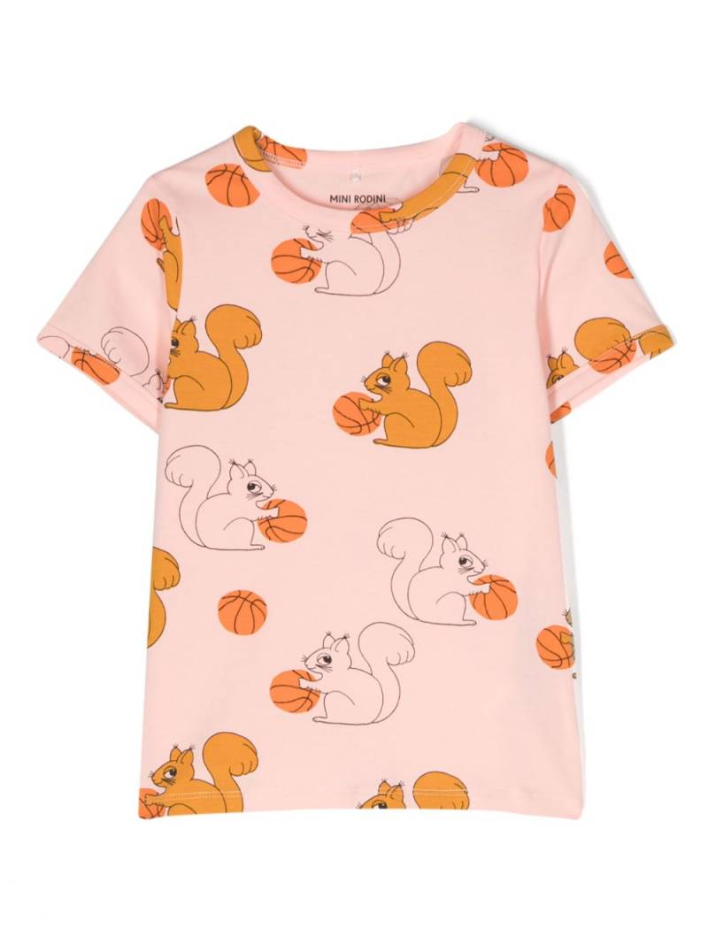 Mini Rodini Squirrels all-over print T-shirt - Pink von Mini Rodini