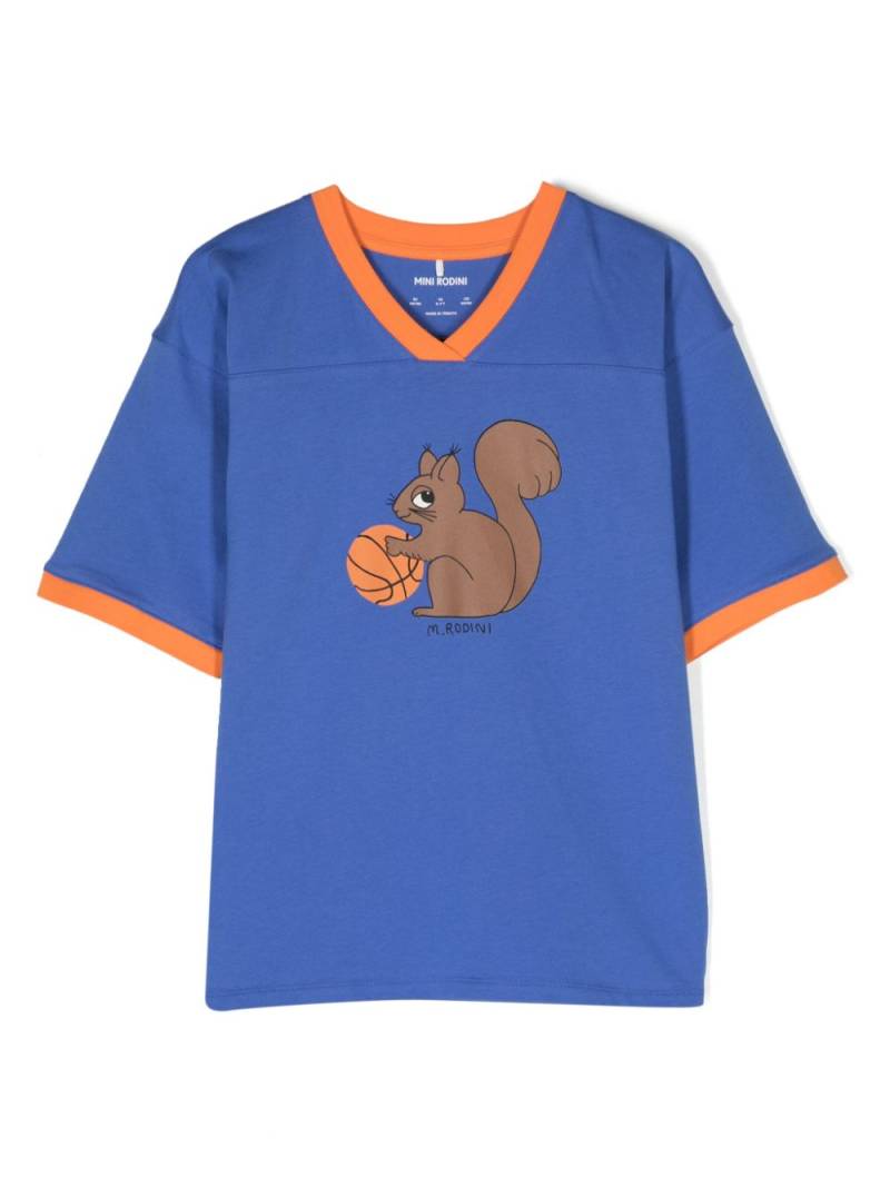 Mini Rodini Squirrels organic cotton T-shirt - Blue von Mini Rodini