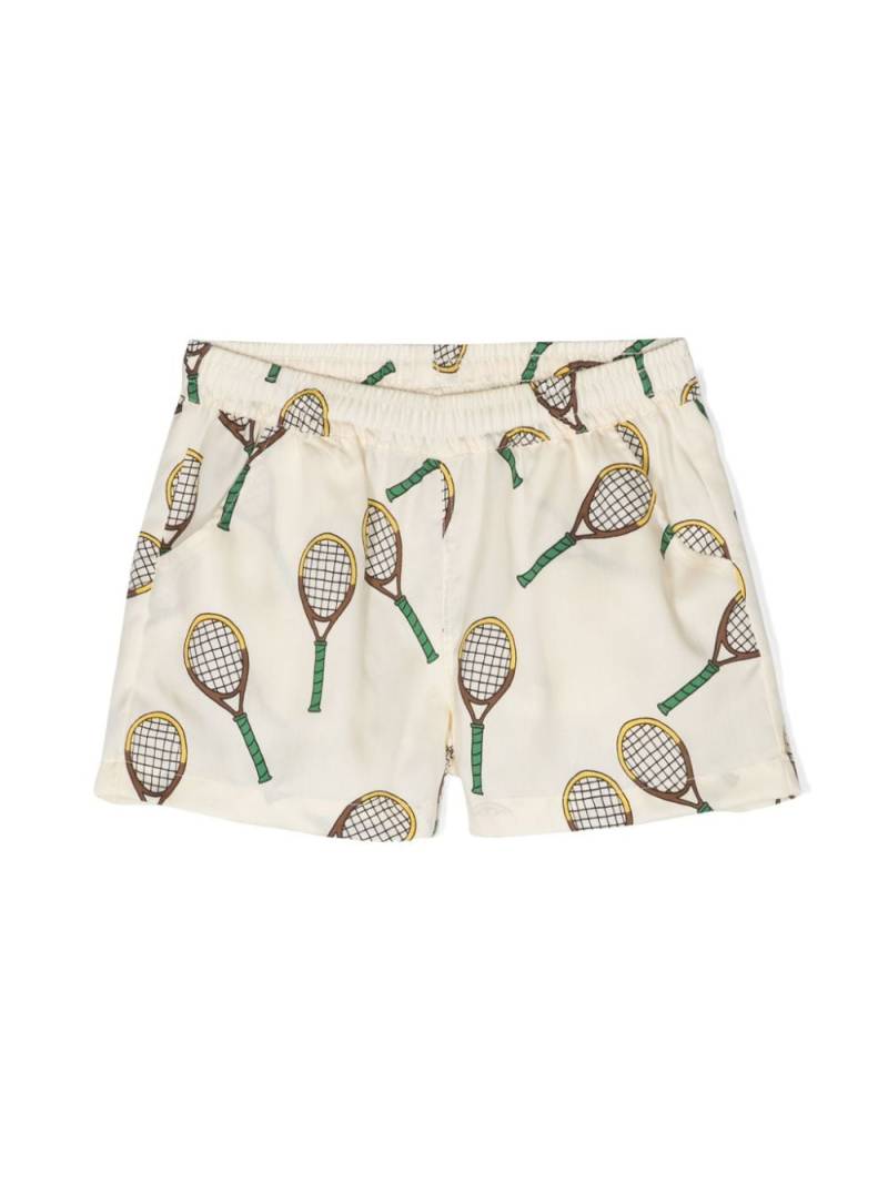 Mini Rodini Tennis-print lyocell shorts - Neutrals von Mini Rodini