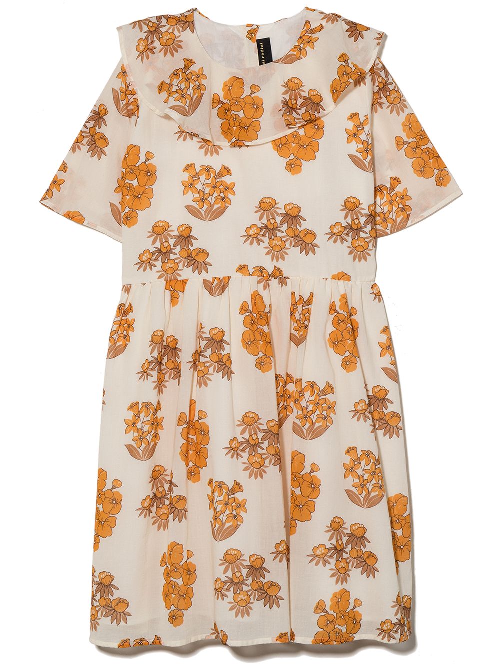 Mini Rodini Wildflowers-print short-sleeved dress - Neutrals von Mini Rodini