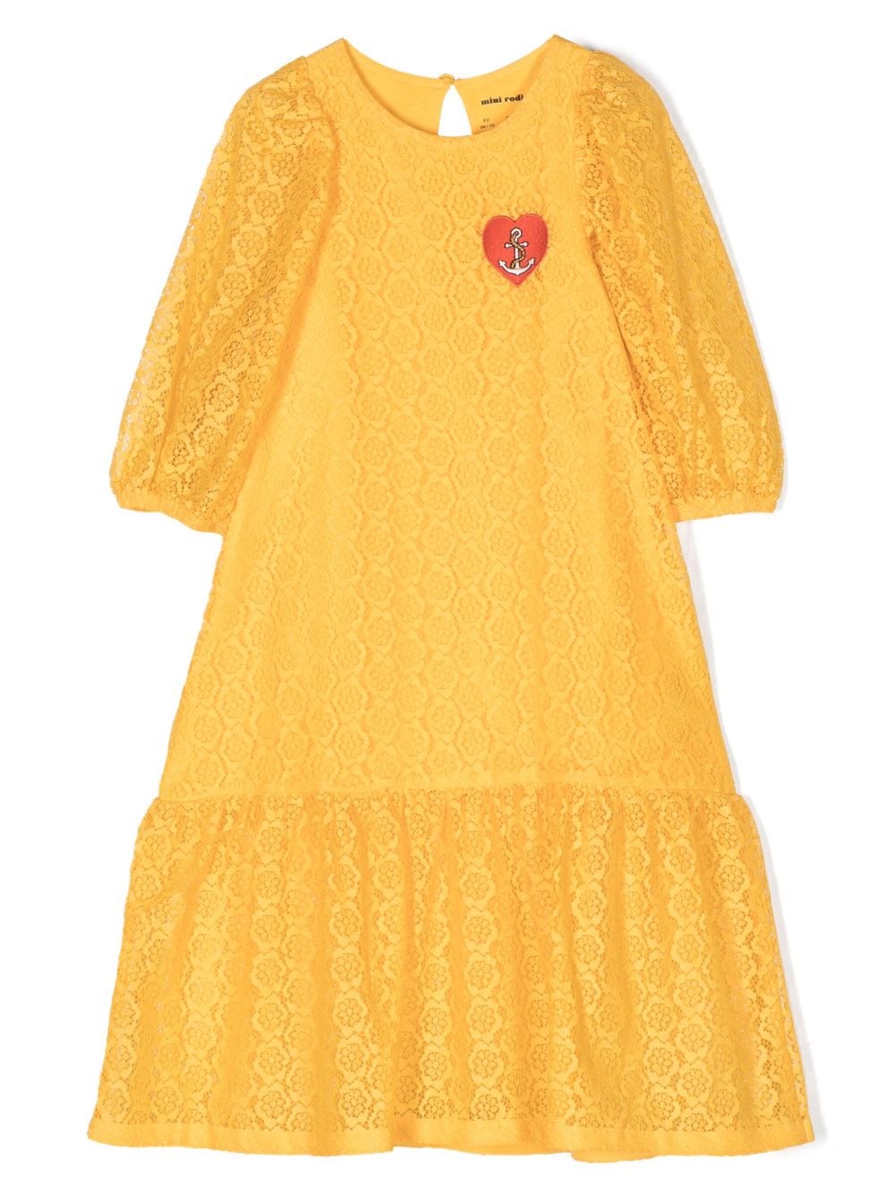 Mini Rodini balloon-sleeve lace dress - Yellow von Mini Rodini