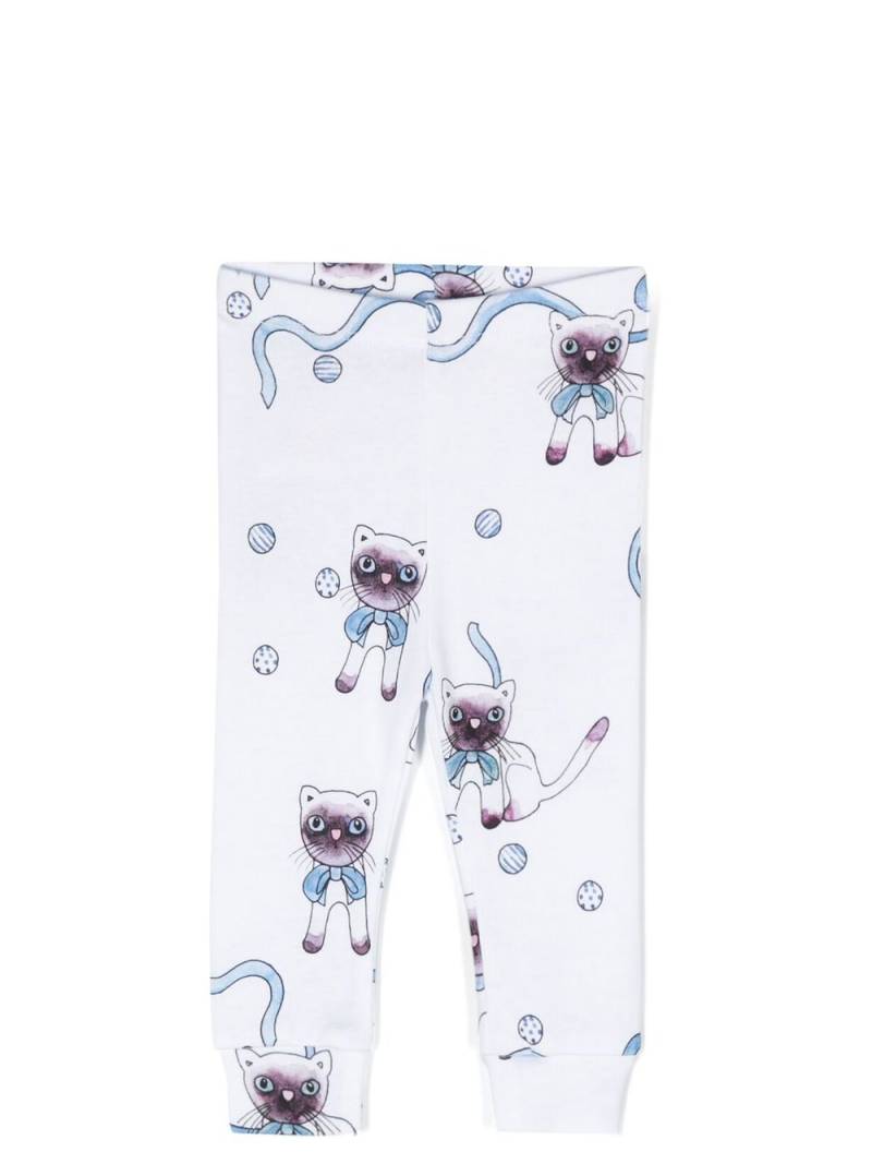 Mini Rodini cat graphic-print leggings - White von Mini Rodini