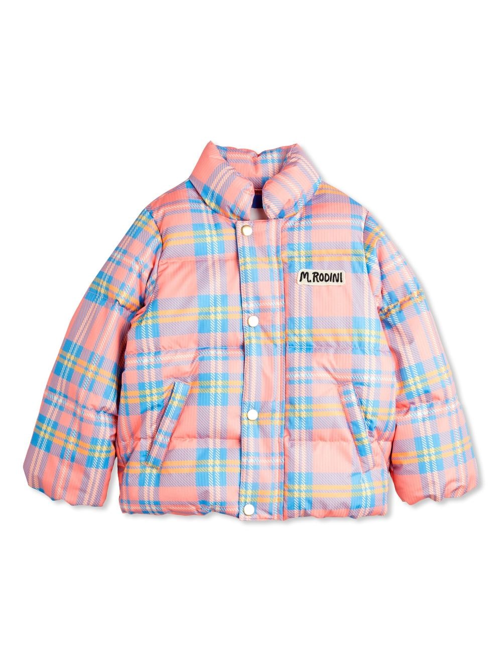 Mini Rodini check-print puffer jacket - Pink von Mini Rodini