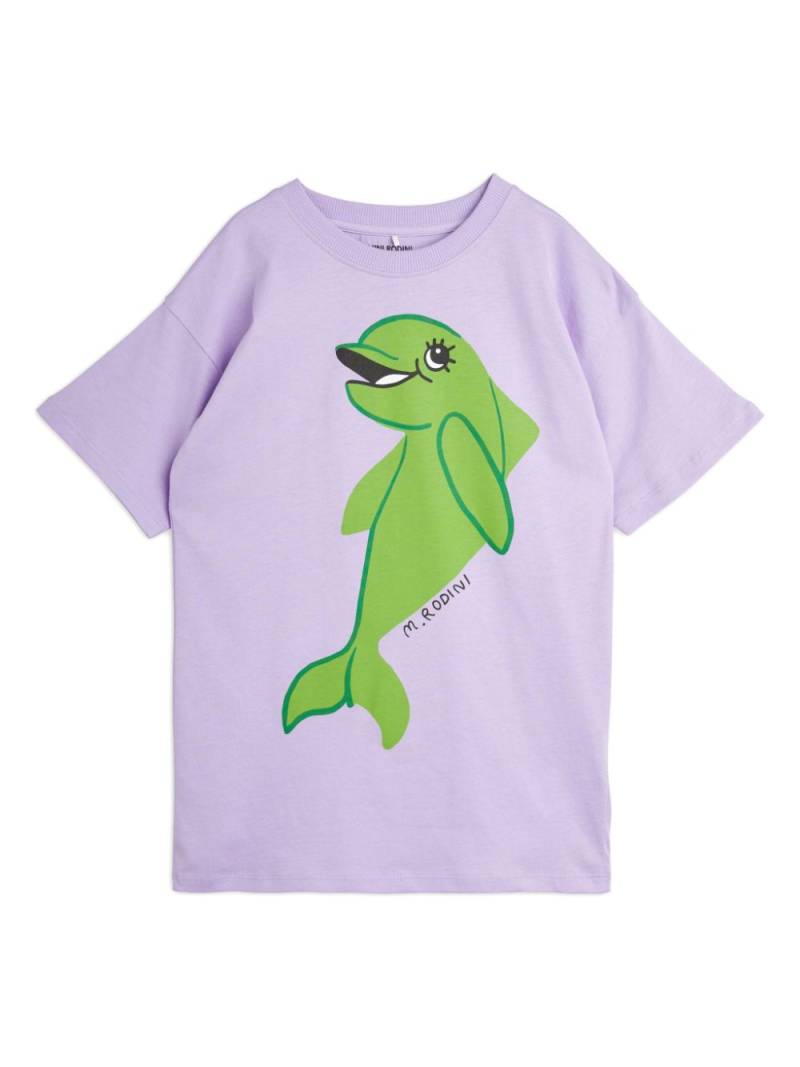 Mini Rodini dolphin-motif T-shirt dress - Purple von Mini Rodini