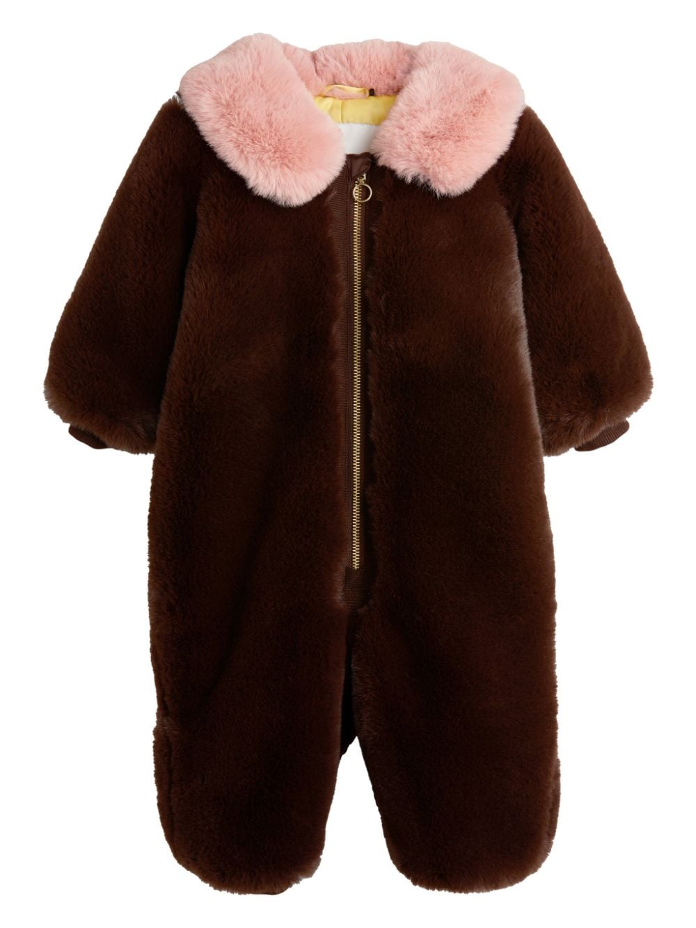 Mini Rodini faux-fur romper - Brown von Mini Rodini