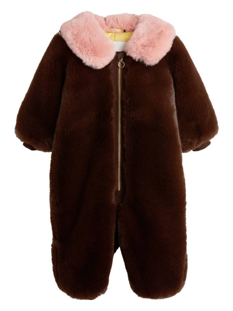 Mini Rodini faux-fur romper - Brown von Mini Rodini