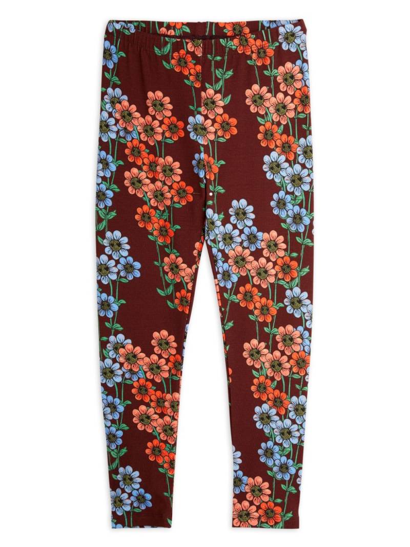 Mini Rodini floral leggings - Red von Mini Rodini