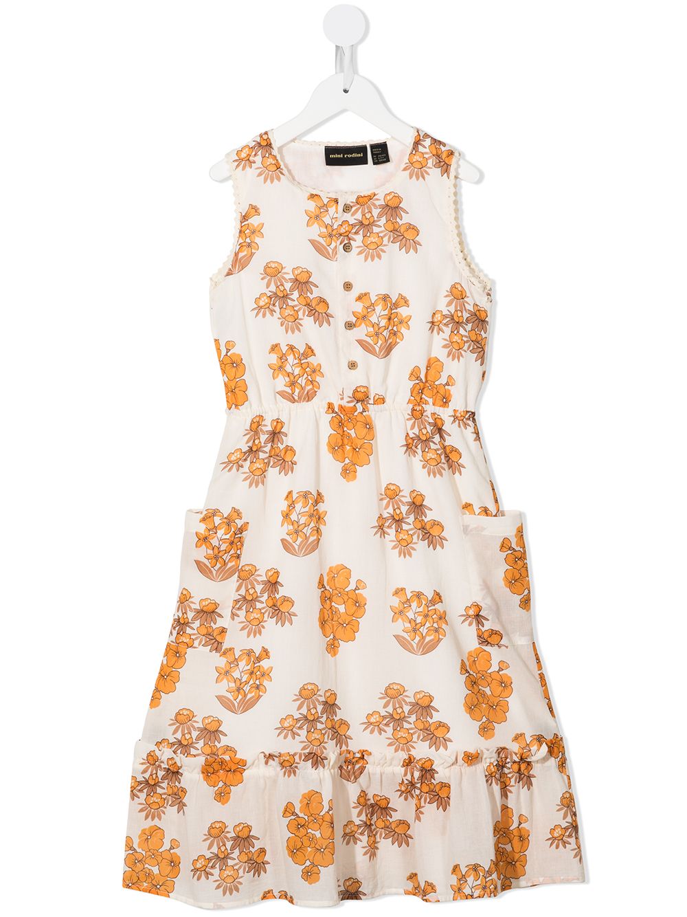 Mini Rodini floral-print dress - Neutrals von Mini Rodini