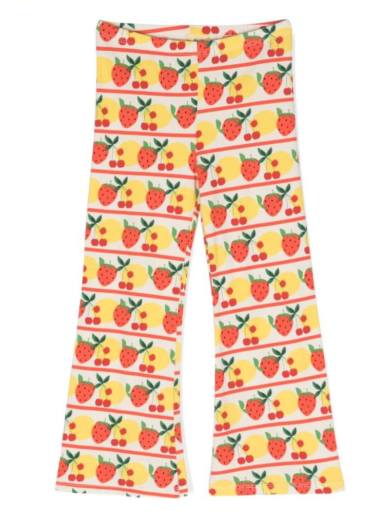 Mini Rodini fruit-print jersey flared leggings - Yellow von Mini Rodini