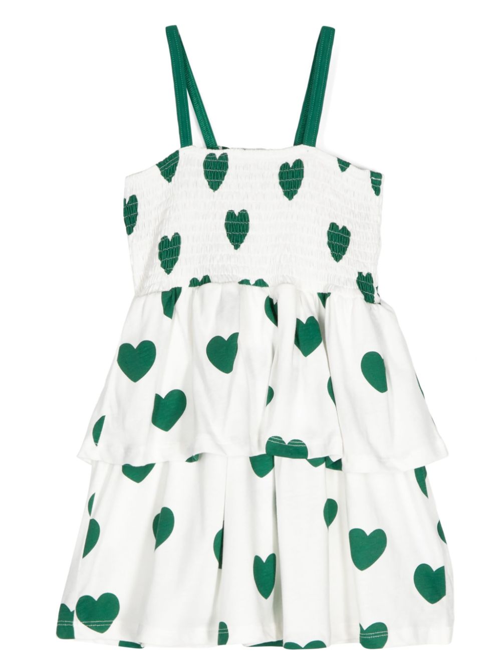 Mini Rodini heart-print organic cotton dress - White von Mini Rodini