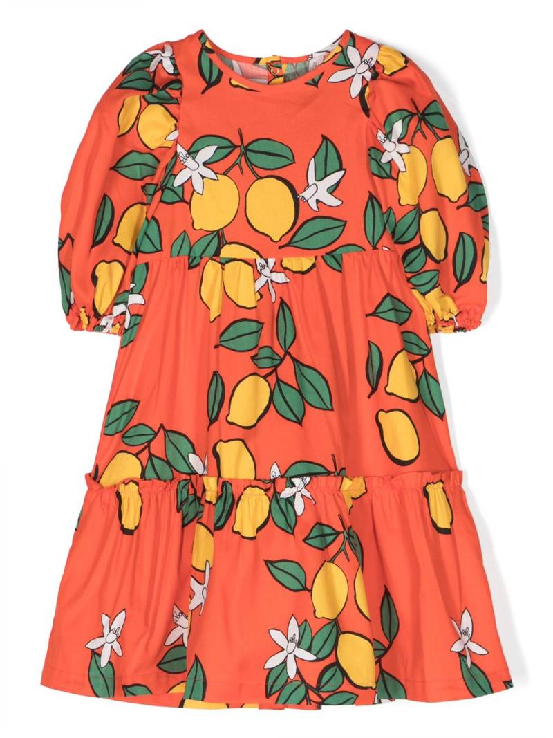 Mini Rodini lemon-print cotton dress - Red von Mini Rodini