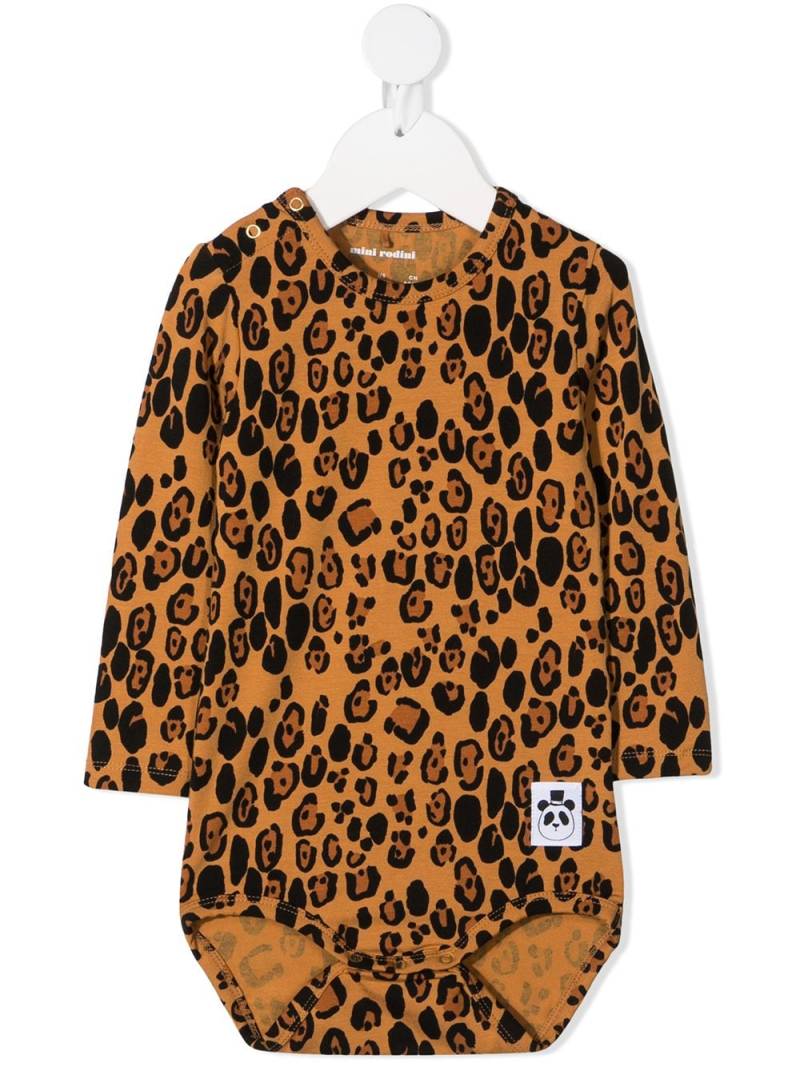 Mini Rodini leopard print body - Brown von Mini Rodini