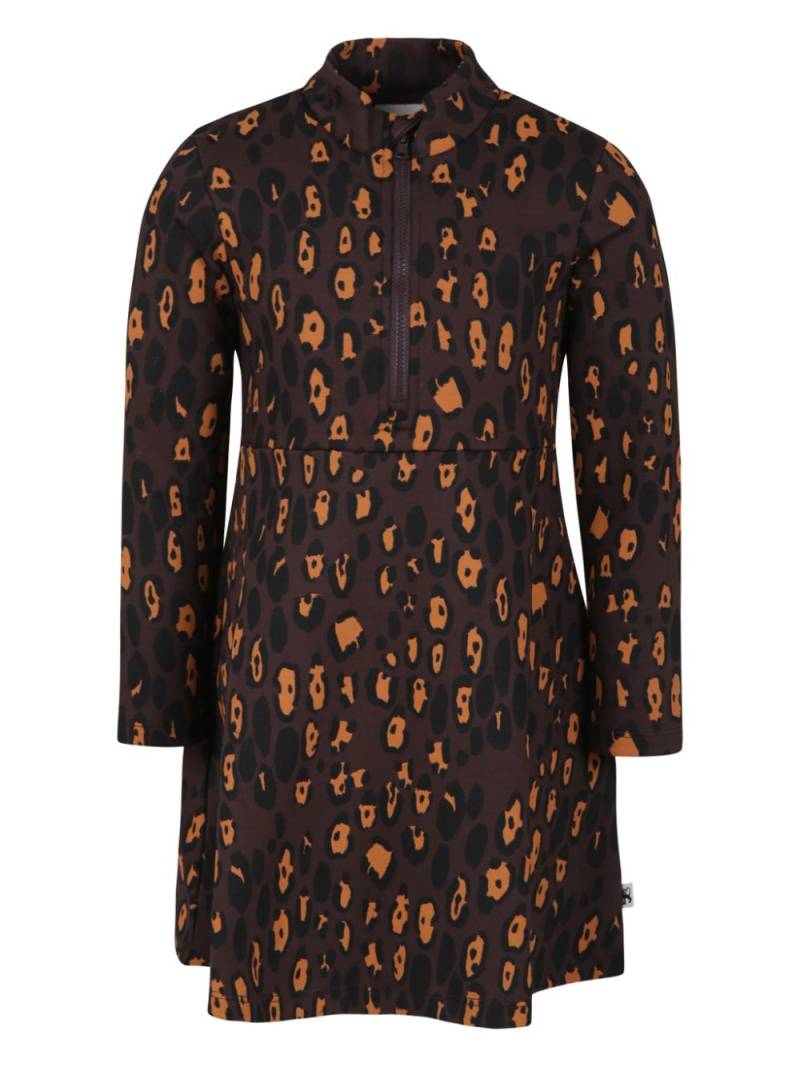 Mini Rodini leopard-print half-zip dress - Brown von Mini Rodini