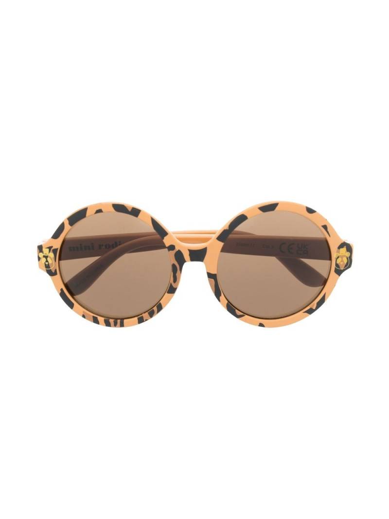 Mini Rodini leopard-print round-frame sunglasses - Neutrals von Mini Rodini