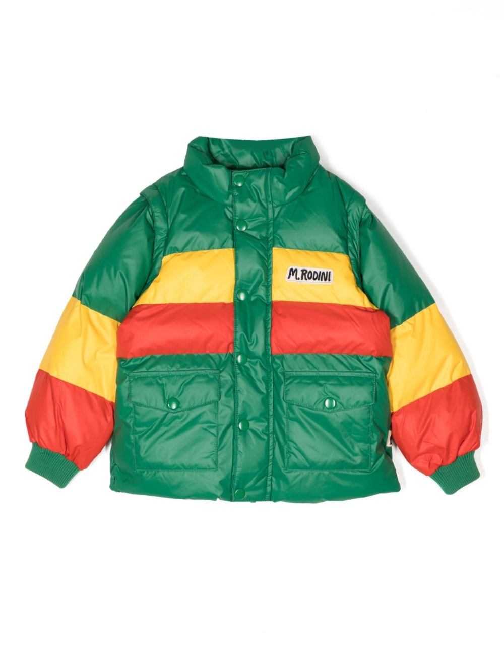 Mini Rodini logo-patch padded jacket - Green von Mini Rodini