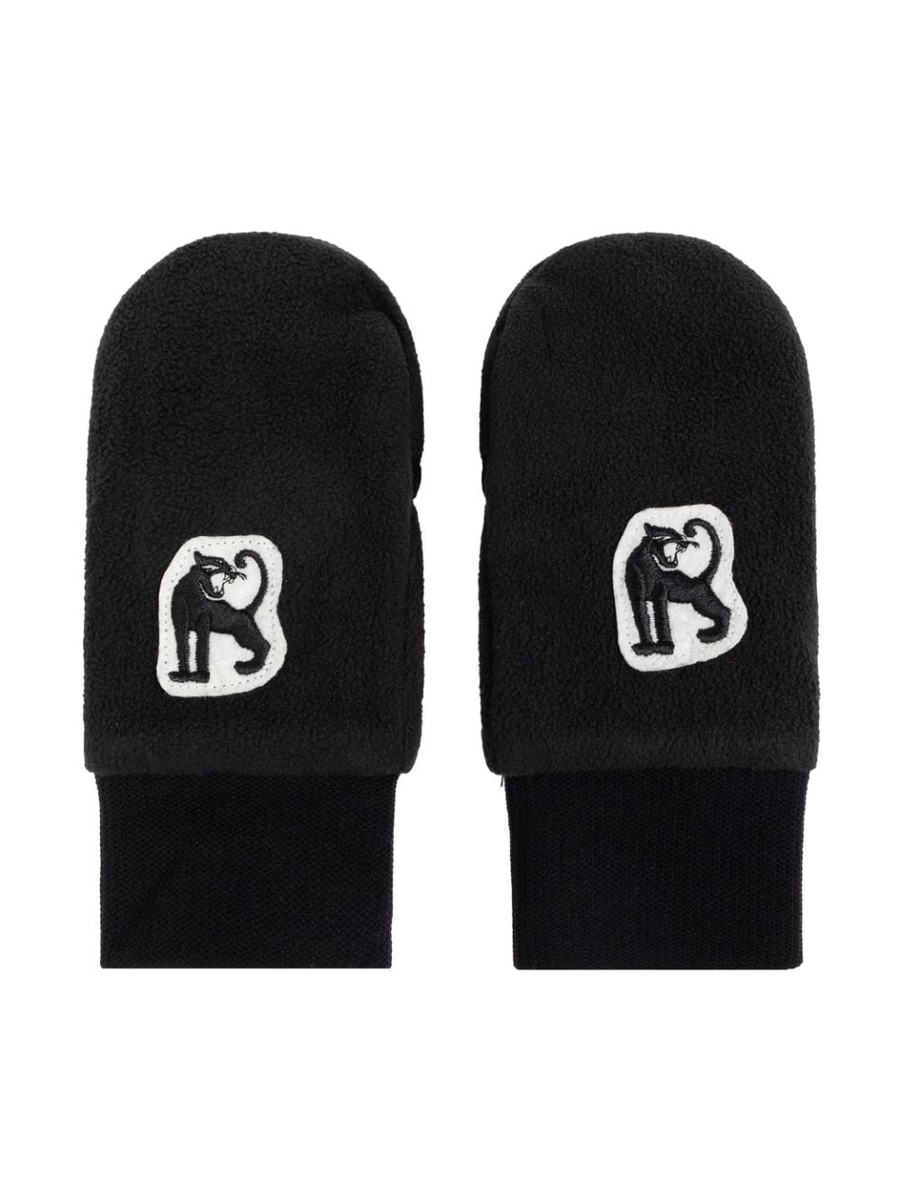 Mini Rodini logo-patch recycled polyester mittens - Black von Mini Rodini