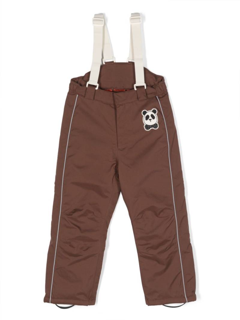 Mini Rodini logo-patch two-tone dungarees - Brown von Mini Rodini