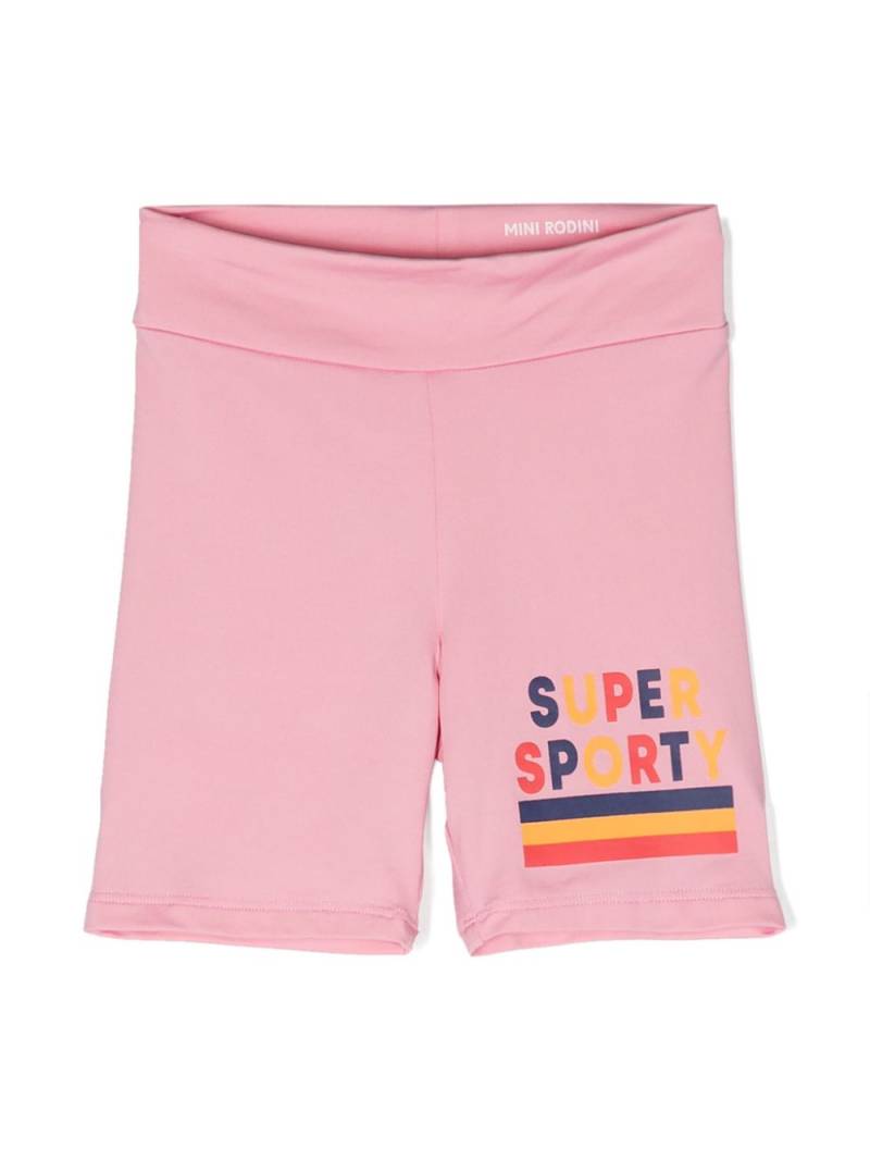 Mini Rodini logo-print legging shorts - Pink von Mini Rodini