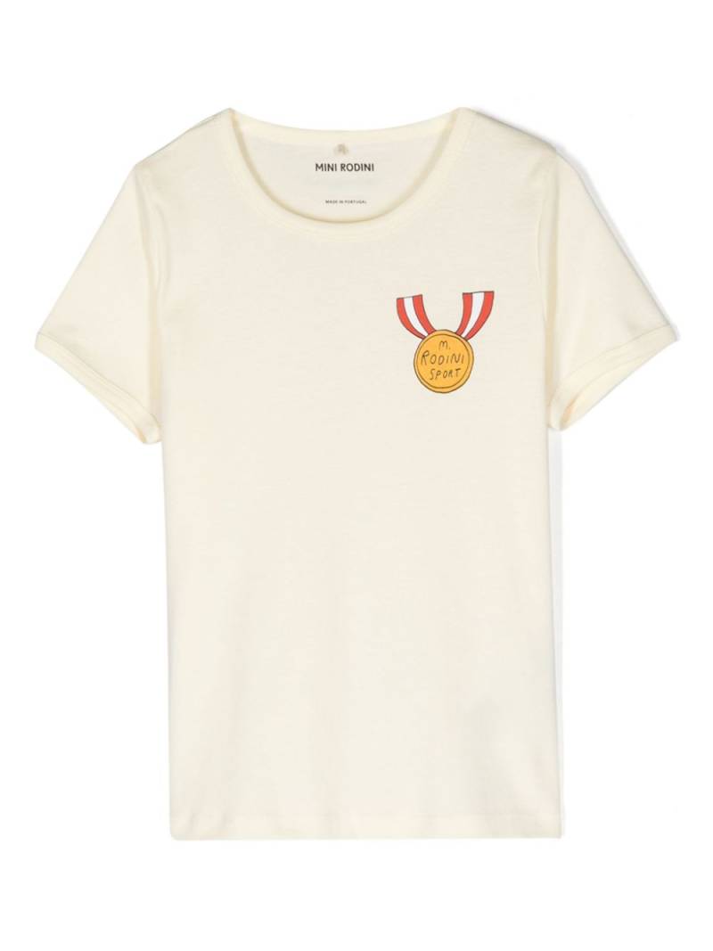 Mini Rodini medals-print cotton T-shirt - Neutrals von Mini Rodini