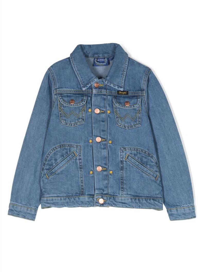 Mini Rodini patch-detail denim jacket - Blue von Mini Rodini