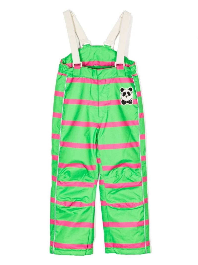 Mini Rodini patch-detail stripe-pattern dungarees - Green von Mini Rodini