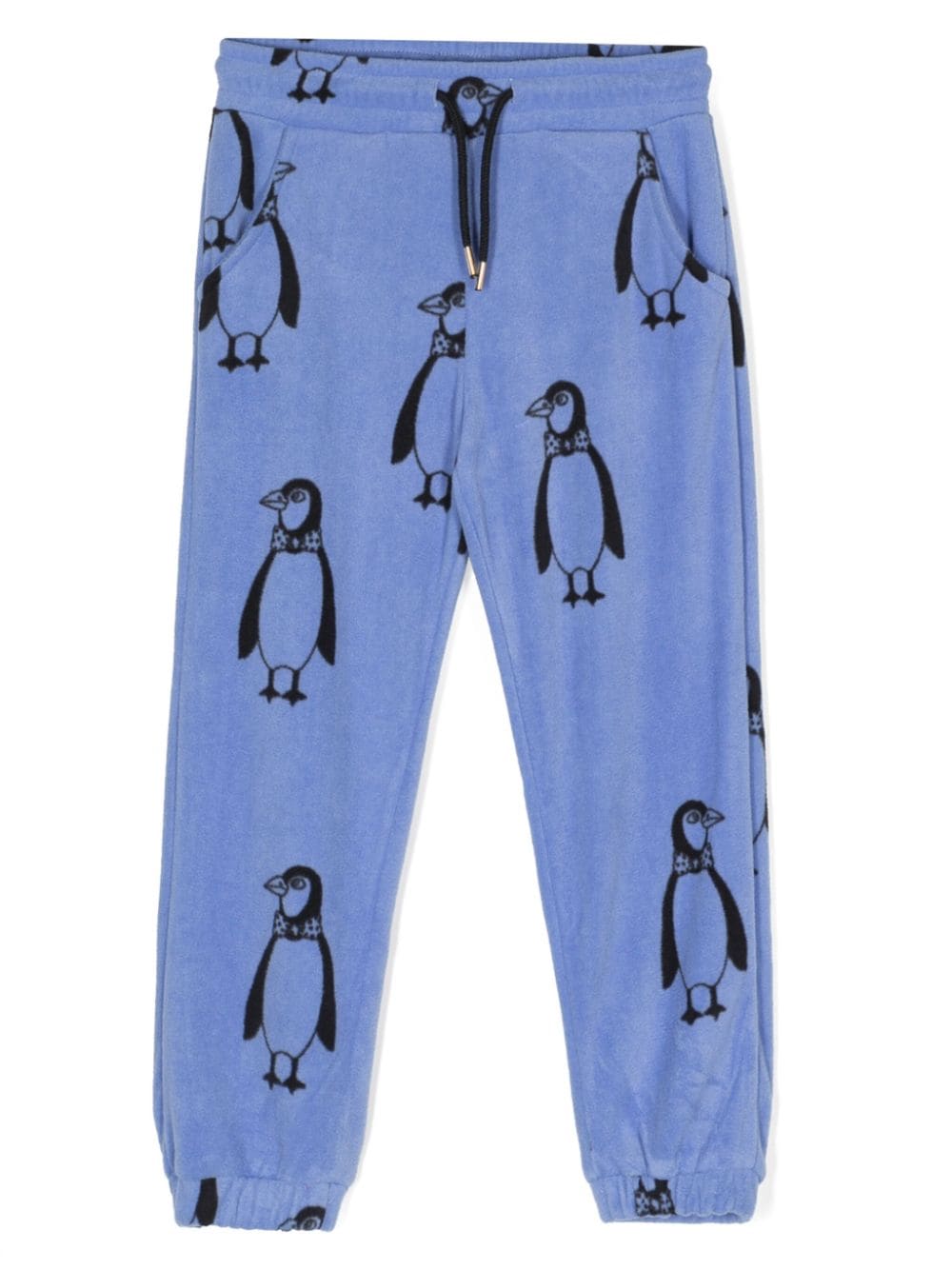 Mini Rodini penguin-print fleece track pants - Blue von Mini Rodini