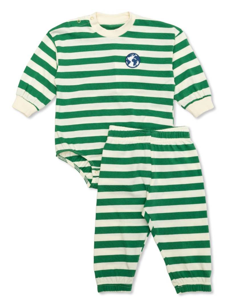 Mini Rodini stripe-print trouser set - Green von Mini Rodini