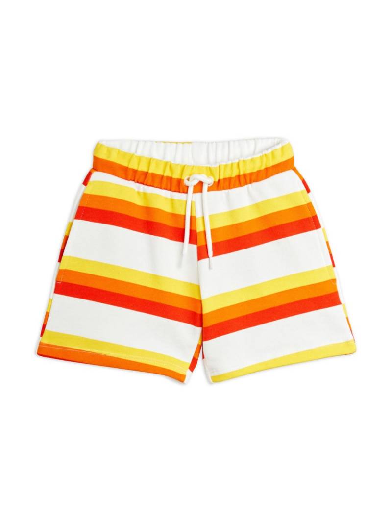 Mini Rodini striped organic cotton shorts - White von Mini Rodini