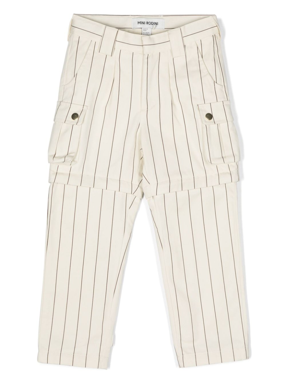 Mini Rodini striped twill trousers - Neutrals von Mini Rodini