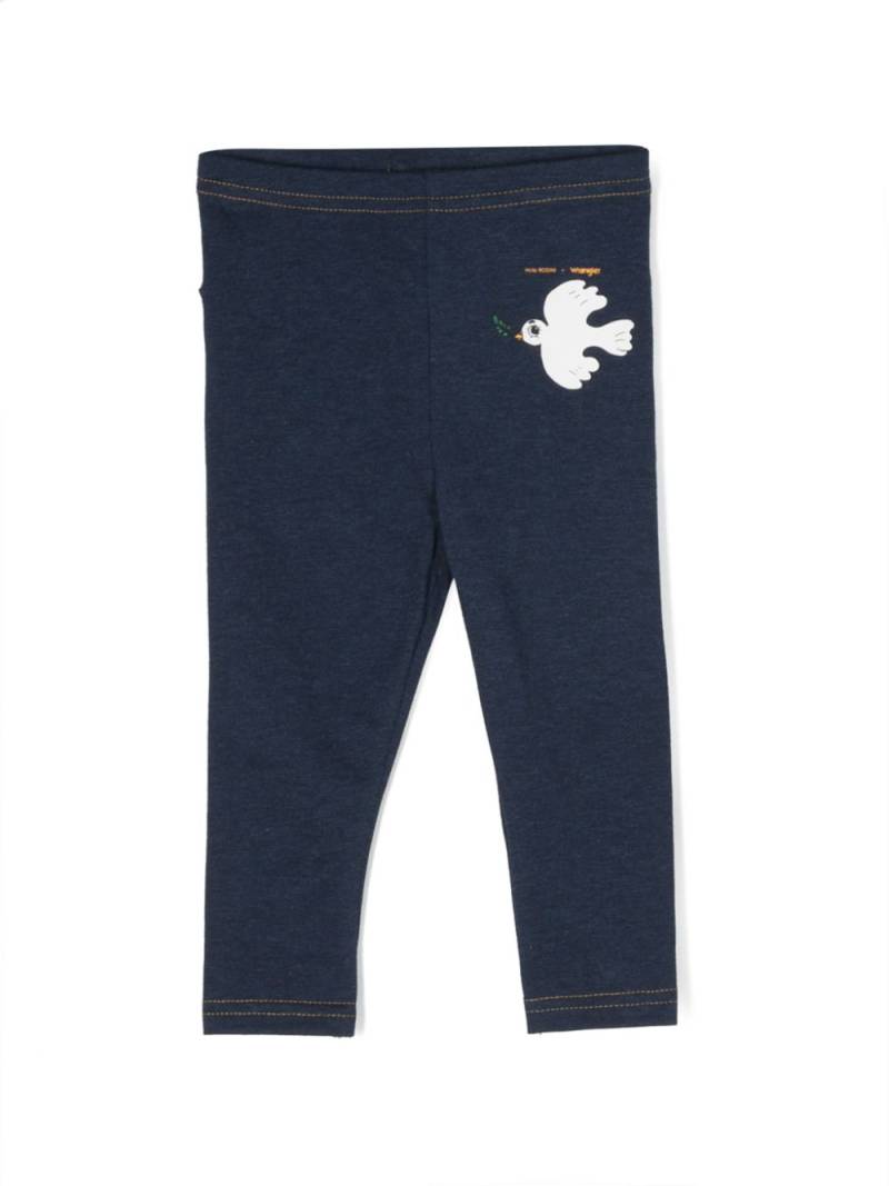 Mini Rodini x Wrangler Peace Dove jersey leggings - Blue von Mini Rodini