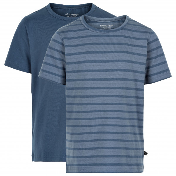 Minymo - Kid's Basic 32 -S/S (2-Pack) - T-Shirt Gr 104 blau/grau von Minymo