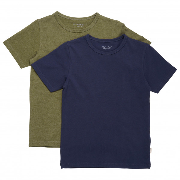 Minymo - Kid's Basic 32 -S/S (2-Pack) - T-Shirt Gr 152 blau von Minymo