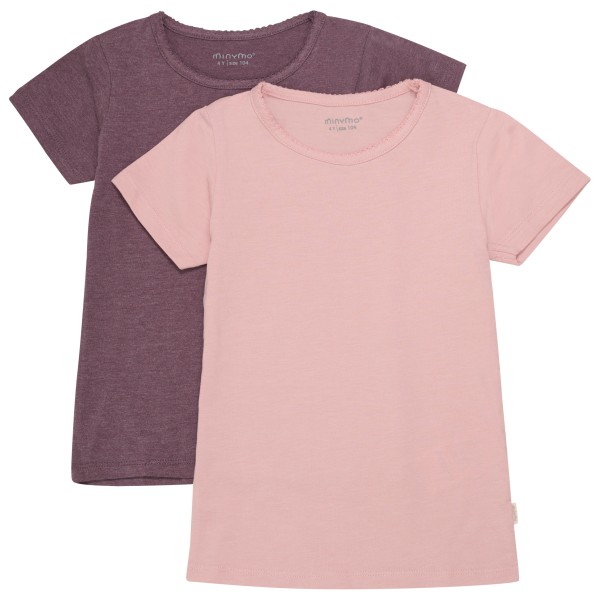 Minymo - Kid's Basic 33 -S/S (2-Pack) - T-Shirt Gr 104 rosa von Minymo