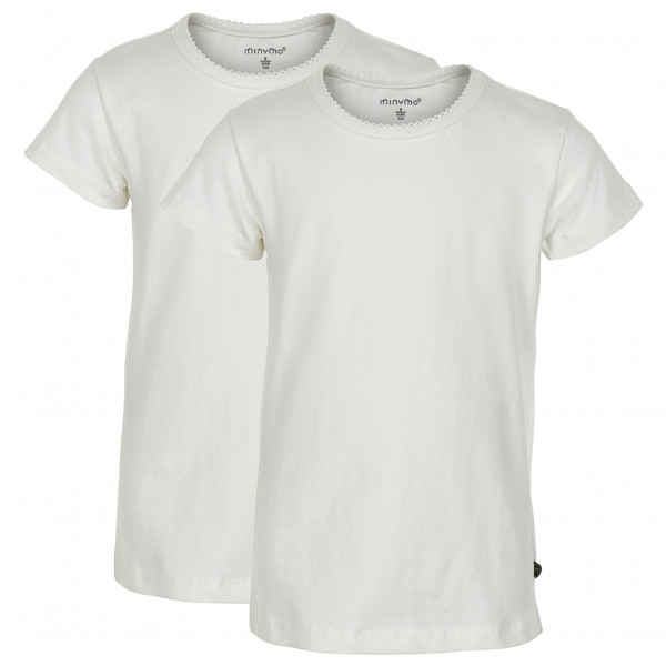 Minymo - Kid's Basic 33 -S/S (2-Pack) - T-Shirt Gr 110 weiß/grau von Minymo