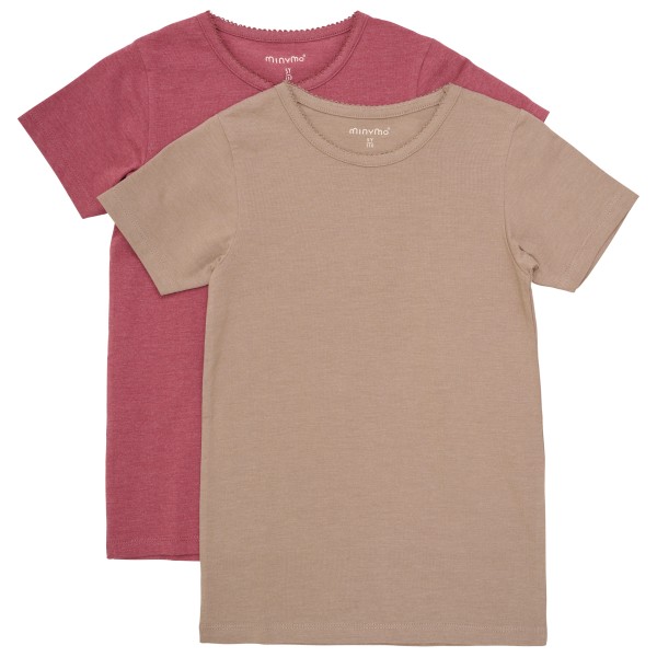 Minymo - Kid's Basic 33 -S/S (2-Pack) - T-Shirt Gr 122 braun von Minymo