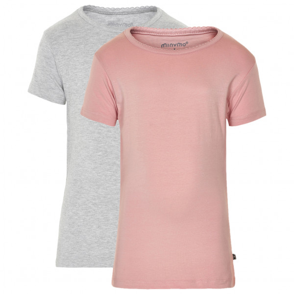 Minymo - Kid's Basic 33 -S/S (2-Pack) - T-Shirt Gr 134 rosa von Minymo