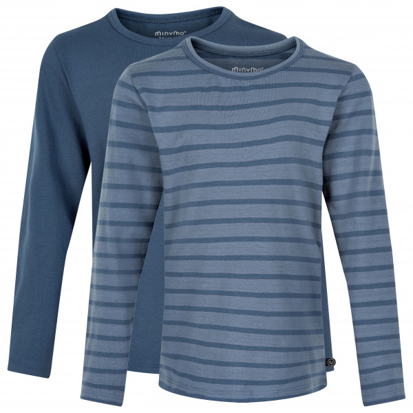 Minymo - Kid's Basic 34 -T-shirt L/S (2-pack) - Longsleeve Gr 104 blau von Minymo