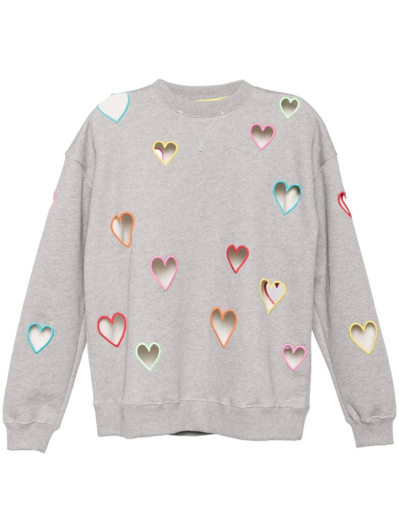 Mira Mikati heart-motif cut-out sweatshirt - Grey von Mira Mikati