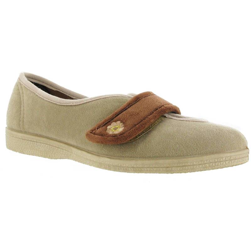 Mirak - Andrea Hausschuhe mit Klettverschluss, für Damen, Beige, Größe 41 von Mirak