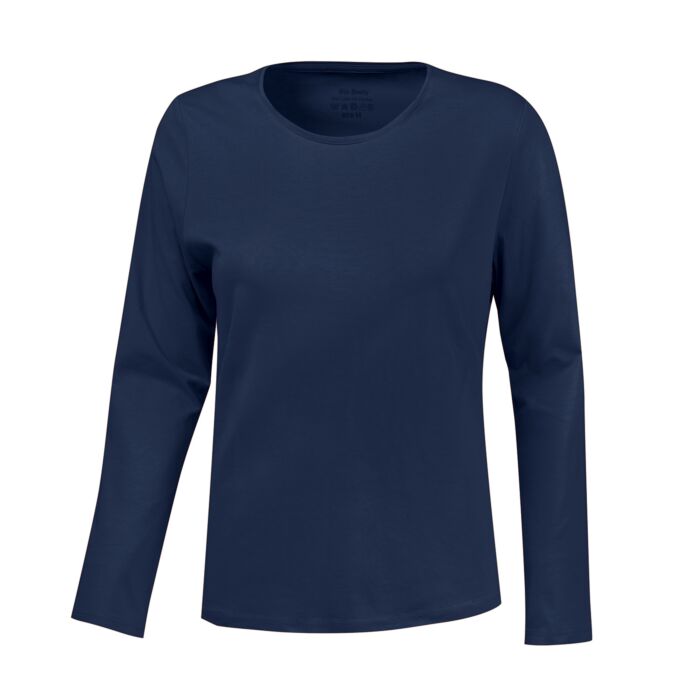 Basic Langarm-Shirt uni, marine, XL von Miss Beverly