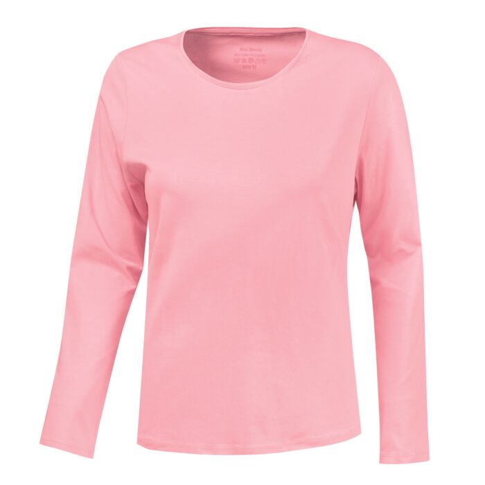 Basic Langarm-Shirt uni, rosa, Xxxl von Miss Beverly