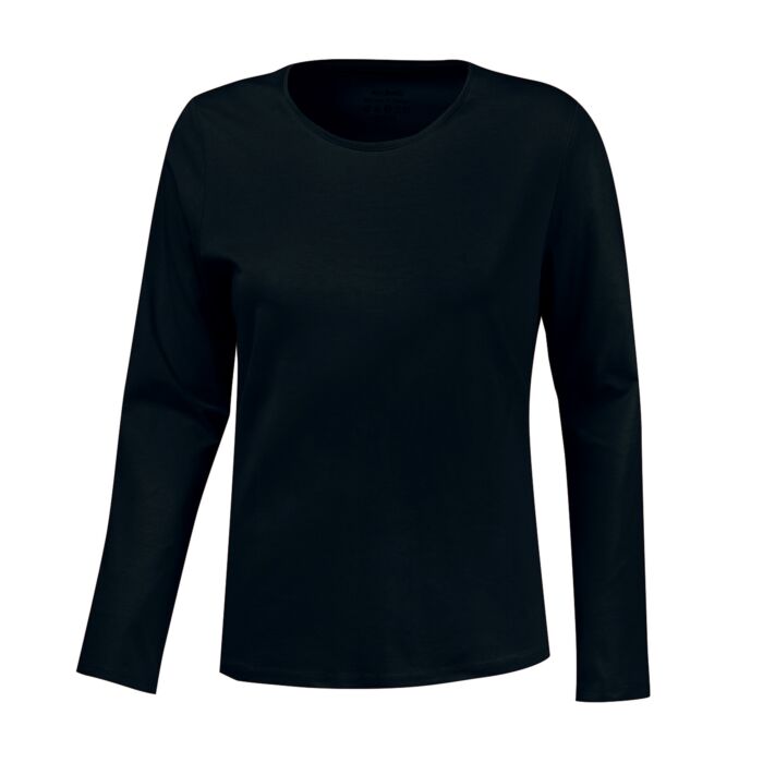 Basic Langarm-Shirt uni, schwarz, XL von Miss Beverly