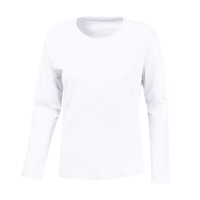 Basic Langarm-Shirt uni, weiss von Miss Beverly