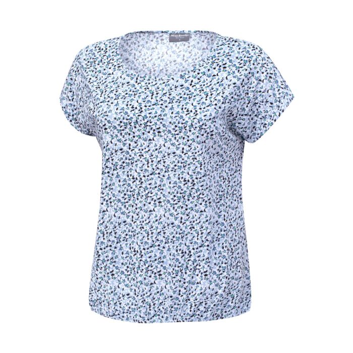 Bequemes T-Shirt mit floralem Print für Damen hellblau, XXL von Miss Beverly