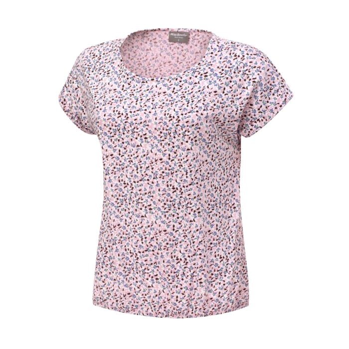 Bequemes T-Shirt mit floralem Print für Damen rosa, XXL von Miss Beverly